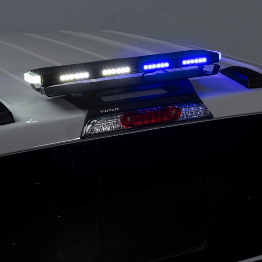 Putco Tri-Hornet LED Stealth Rooftop Strobe Light Bar (Amber, White & Blue) - 24" Tri Color Strobe Light |950224|