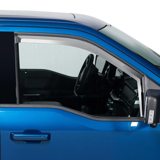 Putco Element Chrome Window Deflectors |480027| - Fits Ford F150 21-27 / Ford F250 F350 F450 F550 24-27 SuperCab - Set of 4 - in Channel Install