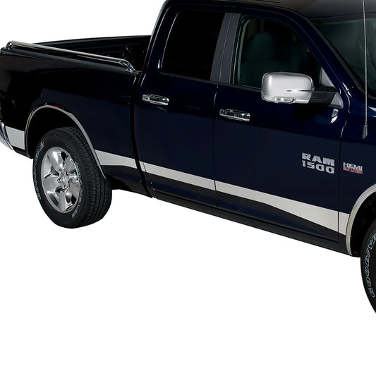 Putco Premium Stainless Steel Rocker Panels Kit |9751320| - Fits Dodge Ram Truck 1500 2019-2027 Quad Cab 6'4" Bed