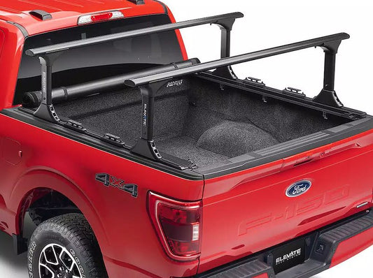RealTruck TruXedo Elevate TS Rails | 1118329 | Fits 5' to 5'4" Beds - Compact Trucks (56" Rail Length) | RAILS & Cleats Only , Black