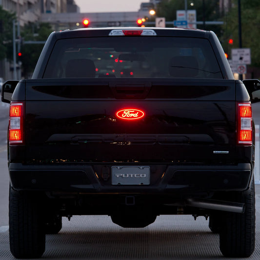 Putco Luminix LED Red Oval Tailgate LED Emblem |92604| - Fits Ford F150 / F250 / F350 / F450 2015-2027 (All models except Platinum or Limited)