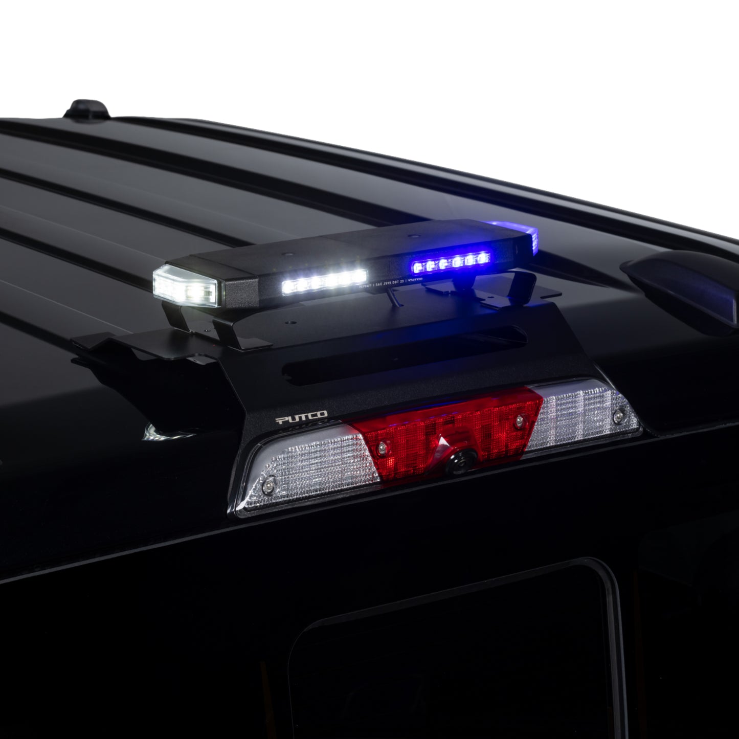 Putco Tri-Hornet LED Stealth Rooftop Strobe Light Bar (Amber, White & Blue), 16" Tri Color Strobe Light |950216|