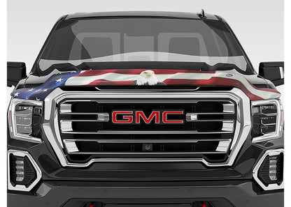 Husky Liners Hood Protector w/American Flag |2818121| - Fits 2014-2015 Chevrolet Silverado 1500, High Profile/Bug Shield - 1 pc. Multi-Colored-USA