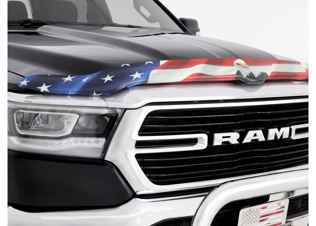 Husky Liners Hood Protector w/American Flag |2818121| - Fits 2014-2015 Chevrolet Silverado 1500, High Profile/Bug Shield - 1 pc. Multi-Colored-USA