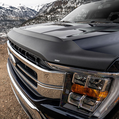 Husky Liners Aeroskin II Hood Protector |2830022| - Fits 2011-2016 Ford F-250, F-350, F-450 Super Duty | Low Profile Deflector/Bug Shield - 1 pc. Textured Black