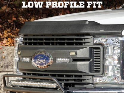 Husky Liners Aeroskin II Hood Protector |2830135| - Fits 2017-2022 Ford F-250, F-350, F-450, F-550 Super Duty | Low Profile Deflector/Bug Shield - 1 pc. Textured Black