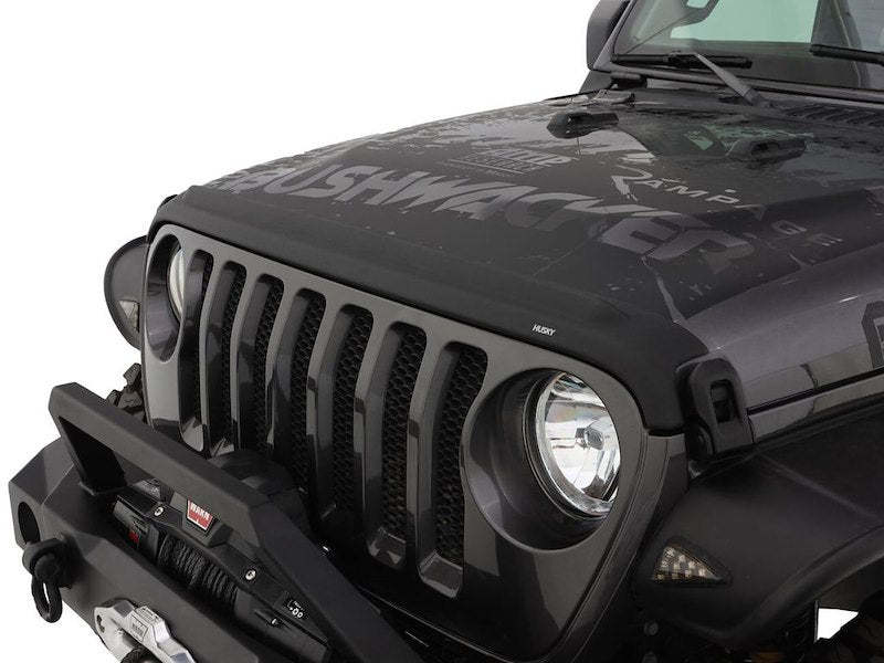 Husky Liners Aeroskin II Hood Protector Low Profile Deflector/Bug Shield |2830148| - Fits 2020-2026 Jeep Gladiator, 2018-2025 Wrangler JL 2-Door, Fits UL & 4XE Models | Hood Protector, 1-pc Textured Black