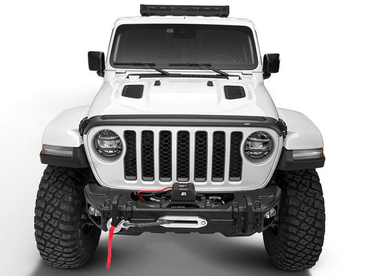 Husky Liners Aeroskin II Hood Protector Low Profile Deflector/Bug Shield |2830148| - Fits 2020-2026 Jeep Gladiator, 2018-2025 Wrangler JL 2-Door, Fits UL & 4XE Models | Hood Protector, 1-pc Textured Black