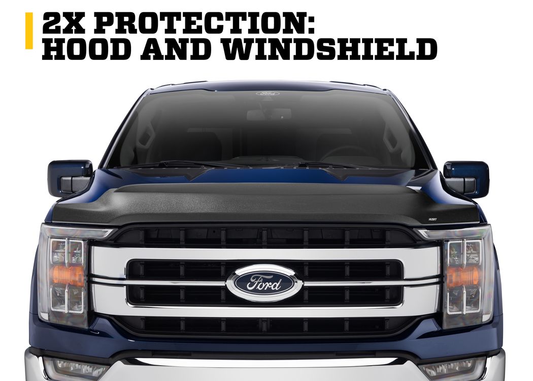 Husky Liners Aeroskin II Hood Protector Low Profile Deflector/Bug Shield |2830148| - Fits 2020-2026 Jeep Gladiator, 2018-2025 Wrangler JL 2-Door, Fits UL & 4XE Models | Hood Protector, 1-pc Textured Black