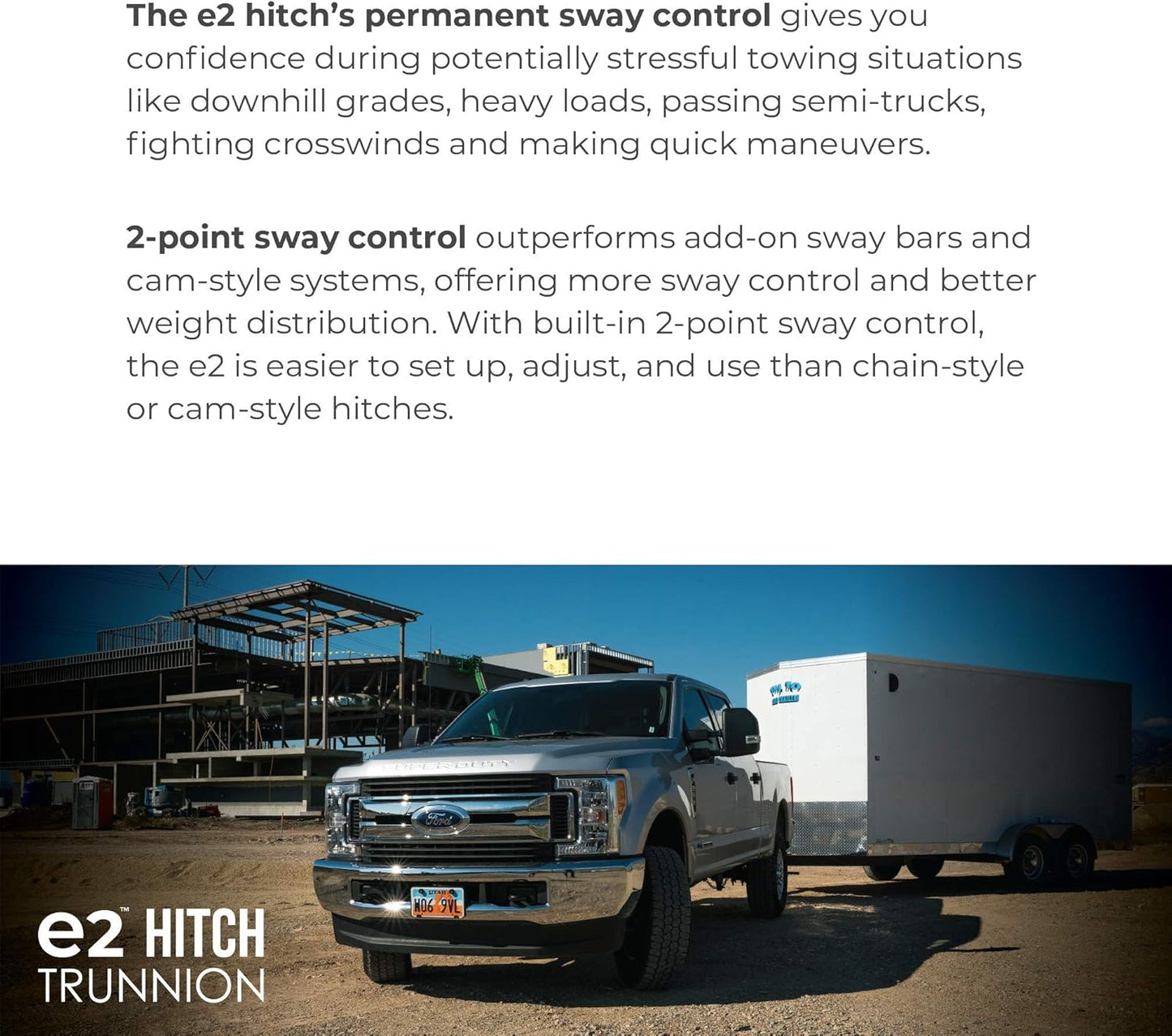 Fastway e2 2-Point Sway Control Trunnion Hitch,  4,500 - 12,000 Lbs. Trailer Weight Rating, Weight Distribution Kit Includes Standard Hitch Shank, Ball NOT Included