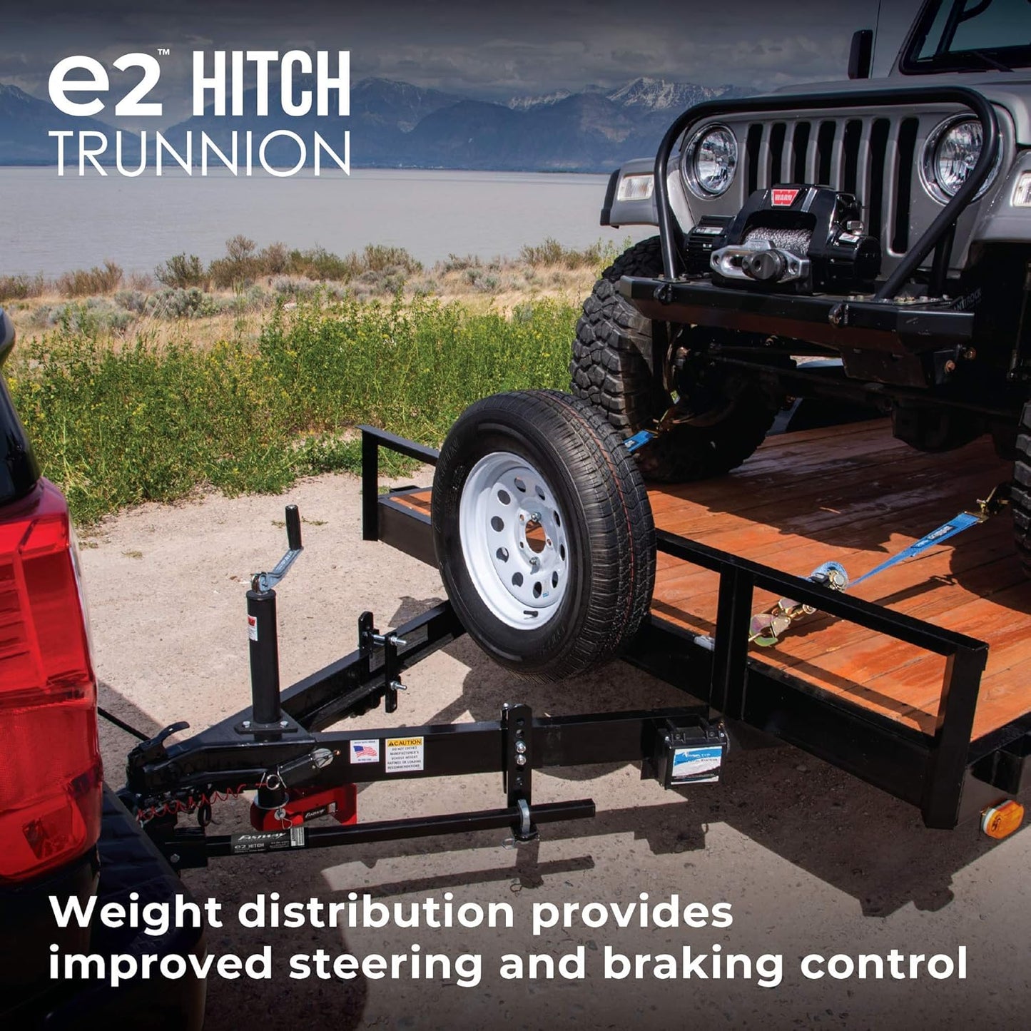 Fastway e2 2-Point Sway Control Trunnion Hitch,  4,500 - 12,000 Lbs. Trailer Weight Rating, Weight Distribution Kit Includes Standard Hitch Shank, Ball NOT Included