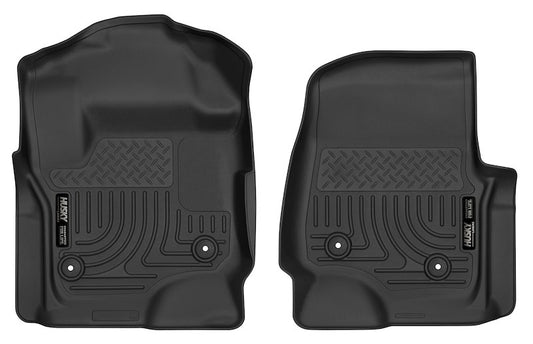 Husky Liners X-act Contour Floor Mats |52731| - Fits 2017-2026 Ford F-250/F-350/F-450/F-550 SD, SuperCrew (Crew Cab) & SuperCab (EXT Cab) | Front Row, 2-pc Black