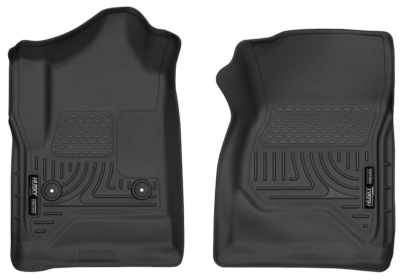 Husky Liners X-act Contour Floor Mats |52741| - Fits 2014-2018 Chevrolet Silverado & GMC Sierra 1500; 2015-2019 Silverado/Sierra 2500HD/3500HD Regular CAB ONLY | Front Row, 2-pc Black
