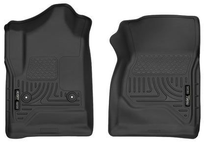 Husky Liners X-act Contour Floor Mats |52741| - Fits 2014-2018 Chevrolet Silverado & GMC Sierra 1500; 2015-2019 Silverado/Sierra 2500HD/3500HD Regular CAB ONLY | Front Row, 2-pc Black