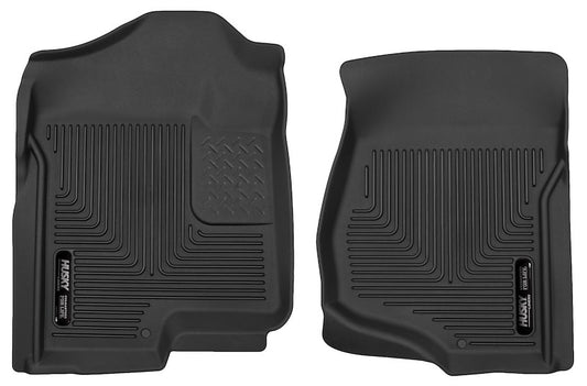 Husky Liners X-act Contour Floor Mats |53101| - Fits Various 2007-2014 Chevrolet Silverado & GMC Sierra, Suburban, Yukon, Tahoe, Cadillac Escalade (See Description) | Front Row, 2-pc Black