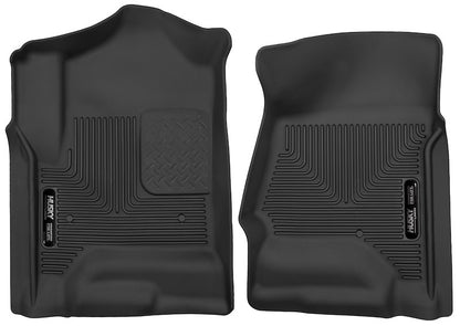 Husky Liners X-act Contour Floor Mats |53111| - Fits Various 2014-2020 Chevrolet Silverado, GMC Sierra, Cadillac Escalade & ESV, Yukon & XL, Suburban, Tahoe (See Description) | Front Row, 2-pc Black