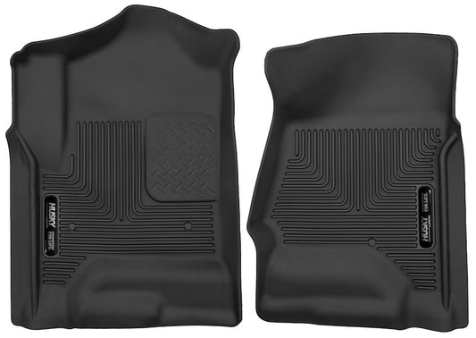 Husky Liners X-act Contour Floor Mats |53111| - Fits Various 2014-2020 Chevrolet Silverado, GMC Sierra, Cadillac Escalade & ESV, Yukon & XL, Suburban, Tahoe (See Description) | Front Row, 2-pc Black