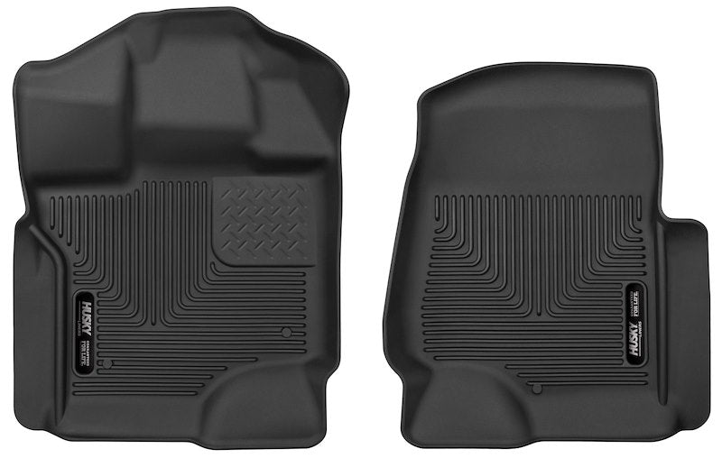 Husky Liners X-act Contour Floor Mats |53361| - Fits 2017-2026 Ford F-250/F-350/F-450/F-550 Crew/SUPERCAB ONLY | Front Row, 2-pc Black