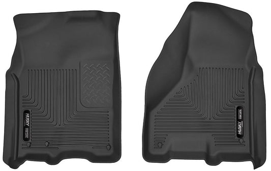 Husky Liners X-act Contour Floor Mats |53511| - Fits 2009-2024 Dodge Ram 1500 (19-24 Classic Body Only) 2010-2018 Dodge Ram 2500/3500 Mega/Crew Cab Only | Front Row, 2-pc Black