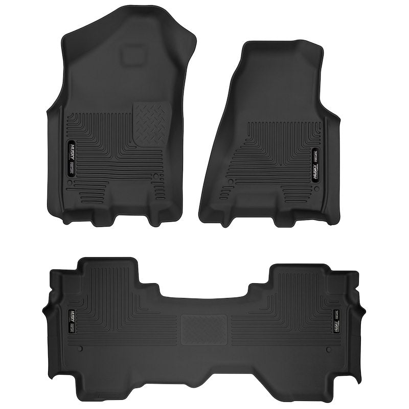 Husky Liners X-act Contour Floor Mats |53698| - Fits 2019-2024 Ram 1500 Quad CAB ONLY | Front & 2nd Row, 3-pc Black