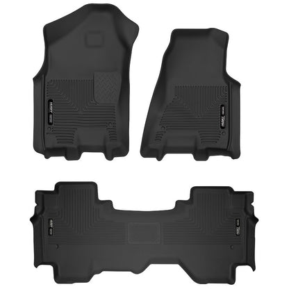 Husky Liners X-act Contour Floor Mats |53698| - Fits 2019-2024 Ram 1500 Quad CAB ONLY | Front & 2nd Row, 3-pc Black