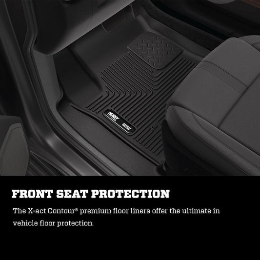 Husky Liners X-act Contour Floor Mats |53698| - Fits 2019-2024 Ram 1500 Quad CAB ONLY | Front & 2nd Row, 3-pc Black