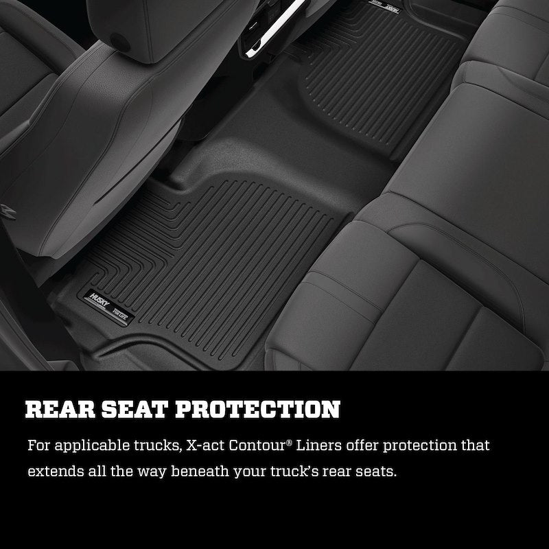 Husky Liners X-act Contour Floor Mats |53698| - Fits 2019-2024 Ram 1500 Quad CAB ONLY | Front & 2nd Row, 3-pc Black