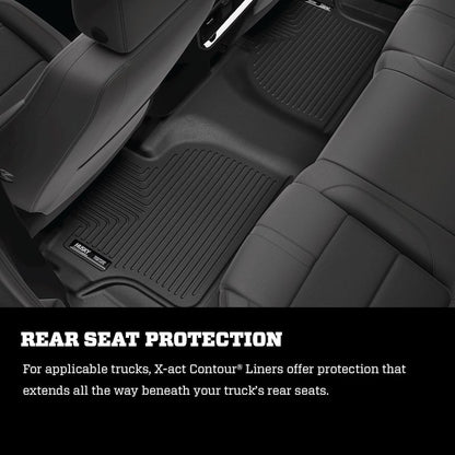 Husky Liners X-act Contour Floor Mats |53698| - Fits 2019-2024 Ram 1500 Quad CAB ONLY | Front & 2nd Row, 3-pc Black