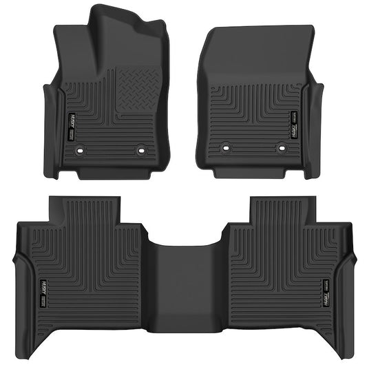 Husky Liners X-act Contour Floor Mats |53798| - Fits 2022-2026 Toyota Tundra, CREWMAX CAB ONLY | Front & 2nd Row, 3-pc Black