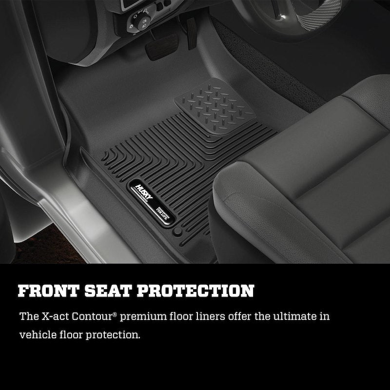 Husky Liners X-act Contour Floor Liners | 54501| Fits 2019-2024 Ram 1500, Rear Logo Mud Guards - (1 Pair)