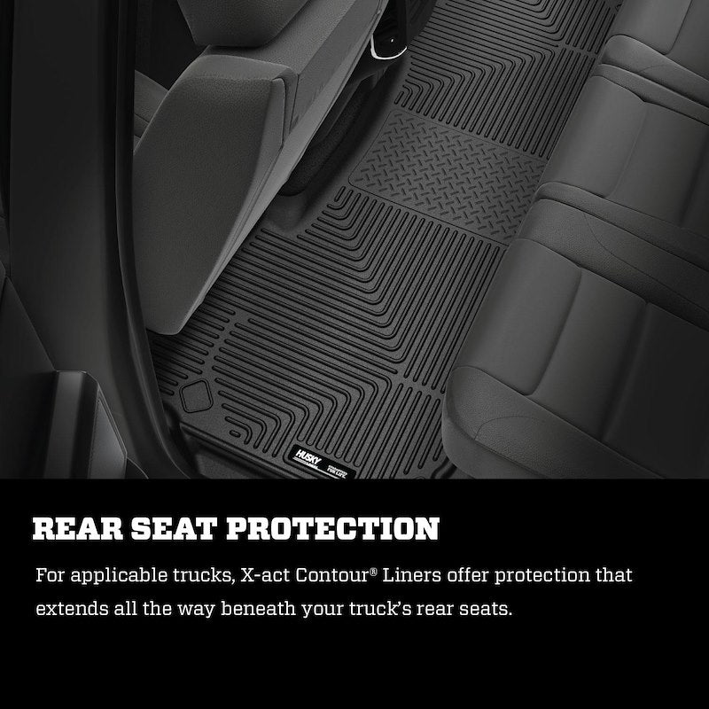 Husky Liners X-act Contour Floor Liners | 54501| Fits 2019-2024 Ram 1500, Rear Logo Mud Guards - (1 Pair)