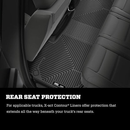 Husky Liners X-act Contour Floor Liners | 54501| Fits 2019-2024 Ram 1500, Rear Logo Mud Guards - (1 Pair)