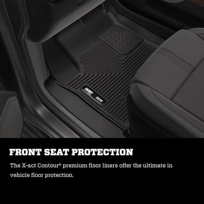 Husky Liners X-act Contour Floor Mats |54701| - Fits 2019-2023 Ford Ranger SuperCrew (Crew Cab) & SuperCab (EXT Cab) | Front Row, 2-pc Black