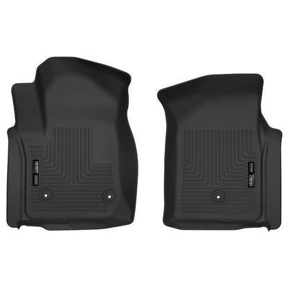 Husky Liners X-act Contour Floor Mats |54981| - Fits 2019-2026 Chevrolet Silverado & GMC Sierra 1500 / 2020-2026 Chevrolet Silverado & GMC Sierra 2500HD/3500HD Standard CAB | Front Row, 2-pc Black