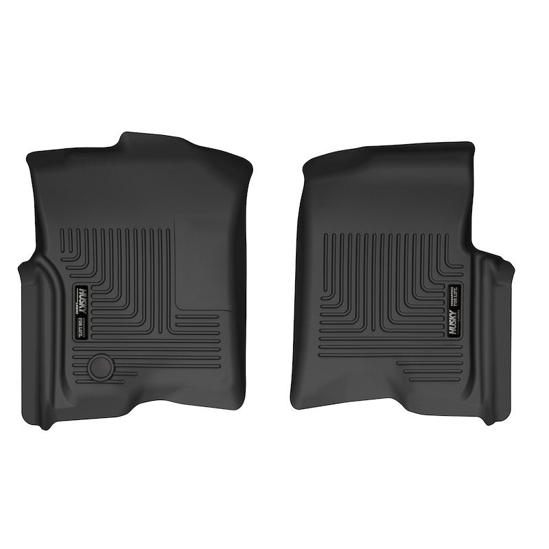 Husky Liners X-act Contour Floor Mats |55901| - Fits 2004-2008 Ford F-150 All Cabs w/Out Manual Shifter; 2006-2008 Lincoln Mark LT | Front Row, 2-pc Black