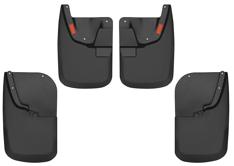 Husky Liners Mud Guards |56686| - Fits 2011-2016 Ford F-250/F-350 w/Single Rear Wheels & w/o OEM Fender Flares; Front and Rear Mud Guards - 4 Pcs Black