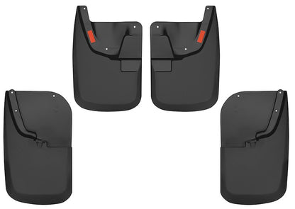 Husky Liners Mud Guards |56686| - Fits 2011-2016 Ford F-250/F-350 w/Single Rear Wheels & w/o OEM Fender Flares; Front and Rear Mud Guards - 4 Pcs Black