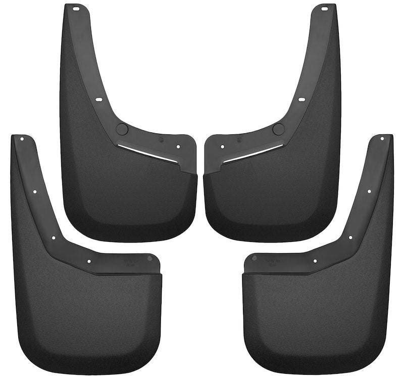 Husky Liners - Front & Rear Mud Guards |56796| - Fits 2007-2013 Chevrolet Silverado 1500, 2007-2014 Chevrolet Silverado 2500HD/3500HD w/Single Rear Wheels, Front & Rear Set - 4-Pc Black