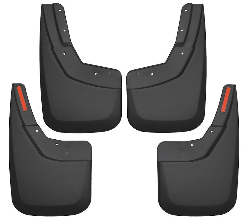Husky Liners Mud Guards| 56886 | - Fits 2014-2018 Chevrolet Silverado 1500, 2015-2019 Silverado 2500HD/3500HD, 2019 Silverado 1500 LD w/ Single Rear Wheels; Front and Rear Mud Guards 4 Pcs Black