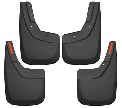 Husky Liners Mud Guards| 56886 | - Fits 2014-2018 Chevrolet Silverado 1500, 2015-2019 Silverado 2500HD/3500HD, 2019 Silverado 1500 LD w/ Single Rear Wheels; Front and Rear Mud Guards 4 Pcs Black