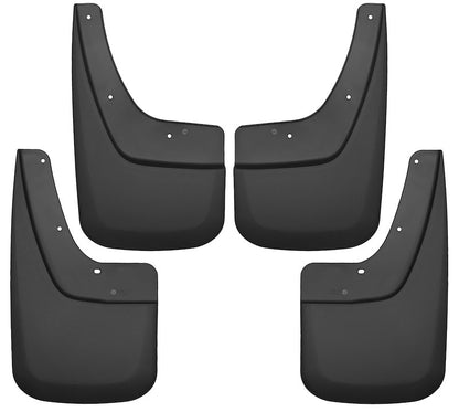 Husky Liners - Front & Rear Mud Guards |56896| - 2014-2018 GMC Sierra 1500, 2019 GMC Sierra 1500 Limited, 2015-2019 GMC Sierra 2500HD/3500 HD w/Single Rear Wheels, Front & Rear Set - Black, 4 Pc