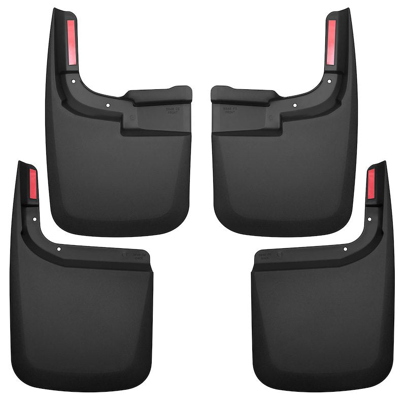 Husky Liners Custom Mud Guards |58466| - Fits 2017-2026 Ford F-250 & F-350 w/Single Rear Wheels & w/o OEM Fender Flares | Front and Rear Set, 2-pc Black -