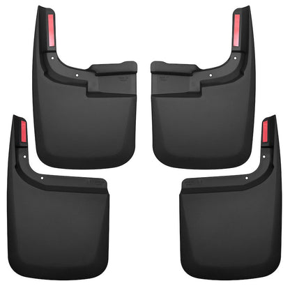 Husky Liners Custom Mud Guards |58466| - Fits 2017-2026 Ford F-250 & F-350 w/Single Rear Wheels & w/o OEM Fender Flares | Front and Rear Set, 2-pc Black -