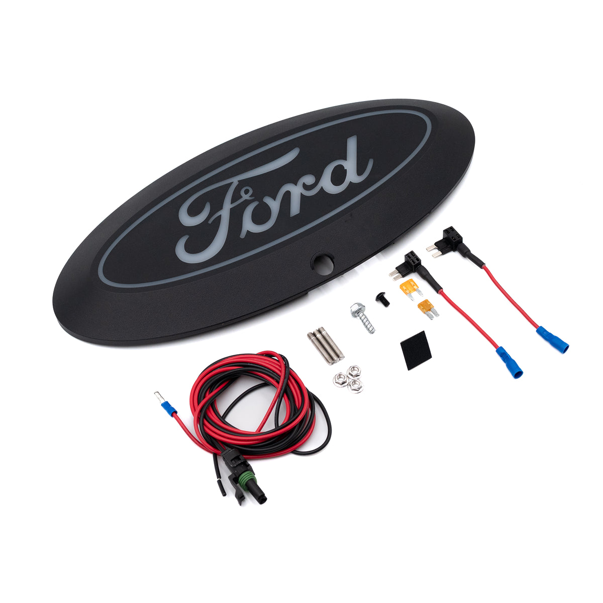 Putco Luminix White Oval LED Emblem |92607| - Fits Ford F150 2024-2027 with Camera and w/o Spray Washer