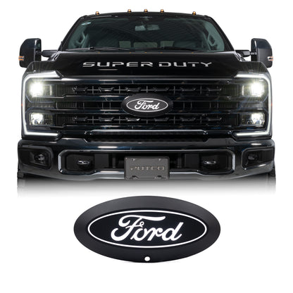 Putco Luminix White Oval LED Emblem |92804|- Fits Ford Super Duty F250, F350, F450, F550 2023-2026 with Camera and w/o Washer