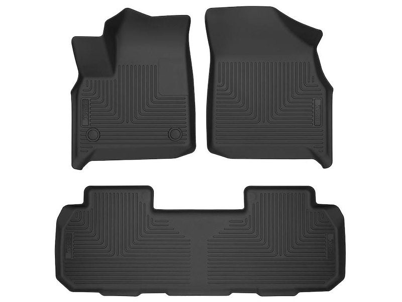 Husky Liners Weatherbeater Floor Mats | Fits 2018-2024 Buick Enclave, w/ 2nd Row Bucket Seats | Front & 2nd Row - 3-pc Black