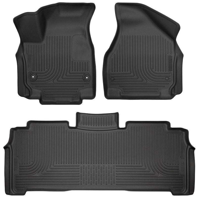 Husky Liners Weatherbeater Floor Mats |93771| - Fits 2017-2025 Chrysler Pacifica (17-20 Touring L Plus, 2025 Select), 2020-2026 Chrysler Voyager | Front & 2nd Row, 3-pc Black