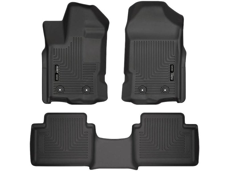 Husky Liners Weatherbeater Floor Mats |93801| - Fits 2019-2023 Ford Ranger, SUPERCAB ONLY | Front & 2nd Row, 3-pc Black