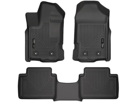 Husky Liners Weatherbeater Floor Mats |93801| - Fits 2019-2023 Ford Ranger, SUPERCAB ONLY | Front & 2nd Row, 3-pc Black
