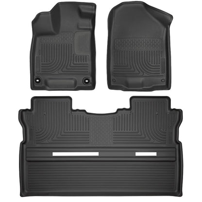 Husky Liners Weatherbeater Floor Mats |93811| - Fits 2017-2026 Honda Ridgeline | Front & 2nd Row, 3-pc Black